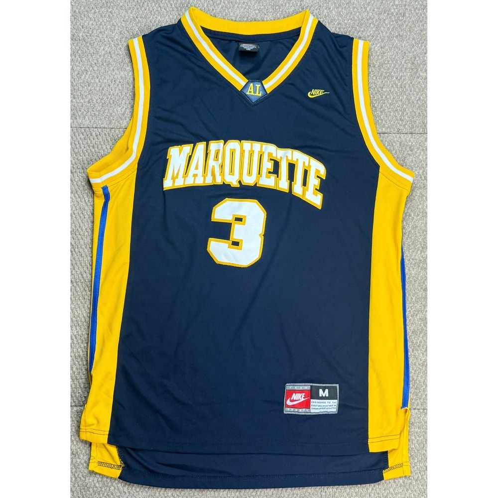 Nike Team Marquette University NCAA Vtg #3 Dwayne Wade Basketball Jersey Size M